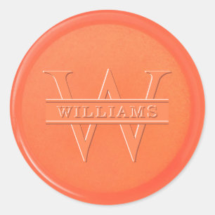 Monogram Oranje waszegel Sticker