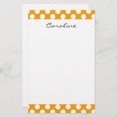Monogram Oranje White Trendy Fun Polka Dot Pattern Briefpapier (Voorkant / Achterkant)