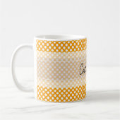 Monogram Oranje White Trendy Fun Polka Dot Pattern Koffiemok (Links)