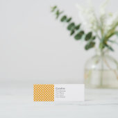 Monogram Oranje White Trendy Fun Polka Dot Pattern Mini Visitekaartje (Staand voorkant)