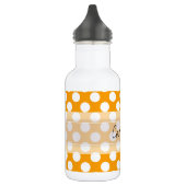 Monogram Oranje White Trendy Fun Polka Dot Pattern Waterfles (Links)