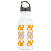 Monogram Oranje White Trendy Fun Polka Dot Pattern Waterfles (Achterkant)