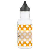 Monogram Oranje White Trendy Fun Polka Dot Pattern Waterfles (Rechts)
