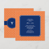 Monogram Oranje, Witte Polka Dot met Royal Blue Kaart (Voorkant / Achterkant)