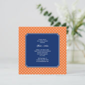 Monogram Oranje, Witte Polka Dot met Royal Blue Kaart (Staand voorkant)
