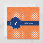 Monogram Oranje, Witte Polka Dot met Royal Blue Kaart (Achterkant)