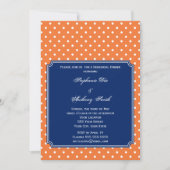 Monogram Oranje, Witte Polka Dot met Royal Blue Kaart (Voorkant)