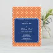 Monogram Oranje, Witte Polka Dot met Royal Blue Kaart (Staand voorkant)