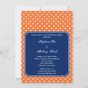 Monogram Oranje, Witte Stippen met Koningsblauw Kaart