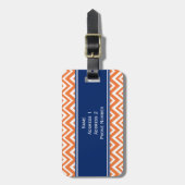 Monogram Oranje Zigzag Patroon Bagagelabel (Voorkant verticaal)