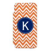 Monogram Oranje Zigzag Patroon Incipio iPhone Portemonnee Hoesje (Voorkant Agenda)