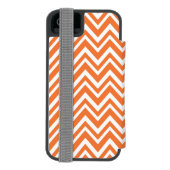 Monogram Oranje Zigzag Patroon Incipio iPhone Portemonnee Hoesje (Agenda Achterkant)