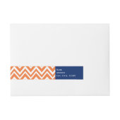 Monogram Oranje Zigzag Patroon met Royal Blue Adreslabel Wikkel (Voorkant)