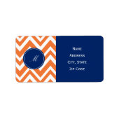 Monogram Oranje Zigzag Patroon met Royal Blue Etiket (Voorkant)