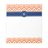 Monogram Oranje Zigzag Patroon Notitieblok (Voorkant)