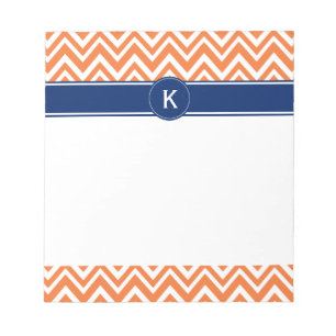 Monogram Oranje Zigzag Patroon Notitieblok