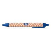 Monogram Oranje Zigzag Patroon Zwarte Inkt Pen (Bodem)