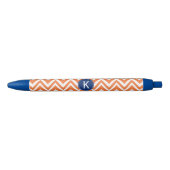 Monogram Oranje Zigzag Patroon Zwarte Inkt Pen (Voorkant)