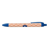 Monogram Oranje Zigzag Patroon Zwarte Inkt Pen (Bovenkant)
