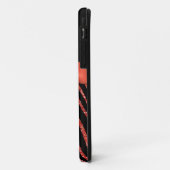 Monogram Oranje, zwart Glitter Zebra iPhone 5 Hoes (Achterkant/links)