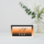 Monogram Oranje zwarte gradiënt mousserende diaman Visitekaartje (Staand voorkant)