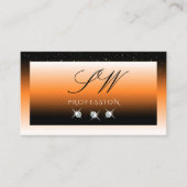 Monogram Oranje zwarte gradiënt mousserende diaman Visitekaartje (Voorkant)