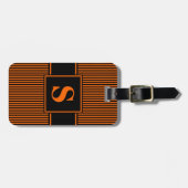 Monogram Oranje zwarte streep Bagagelabel (Voorkant horizontaal)