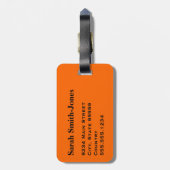 Monogram Oranje zwarte streep Bagagelabel (Achterkant verticaal)