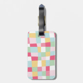 Monogram organisch pasteeltje Meisjesbord Bagagelabel (Achterkant verticaal)