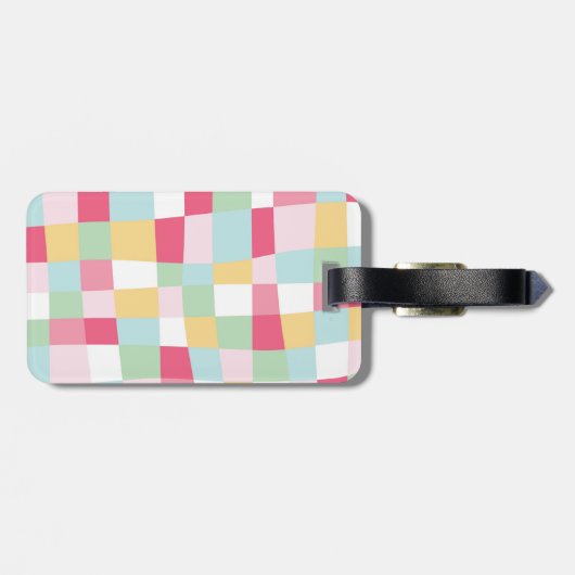 Monogram organisch pasteeltje Meisjesbord Bagagelabel (Achterkant horizontaal)