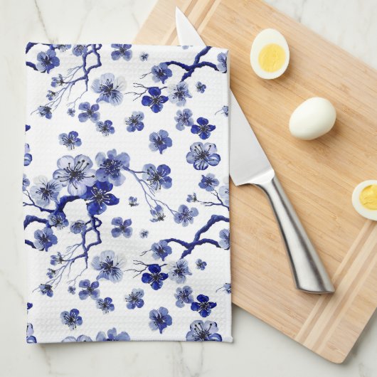 Monogram | Oriental Sakura Branch Pattern Theedoek (Quarter Fold)