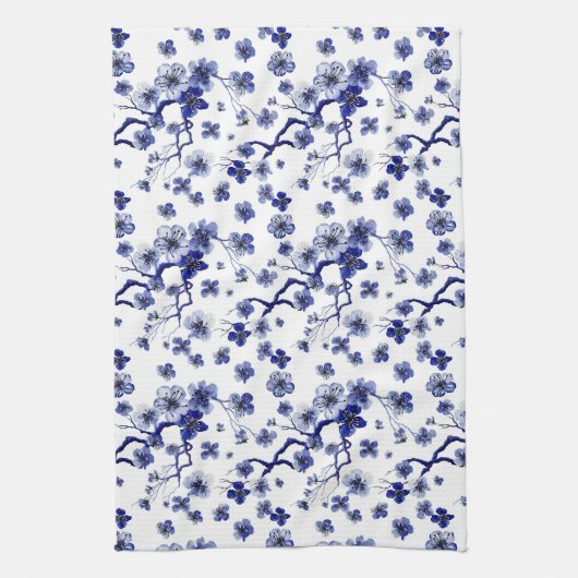 Monogram | Oriental Sakura Branch Pattern Theedoek (Verticaal)