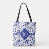 Monogram | Oriental Sakura Branch Pattern Tote Bag (Achterkant)