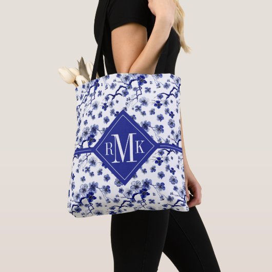 Monogram | Oriental Sakura Branch Pattern Tote Bag (Dichtbij)