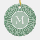 Monogram Ornament Sage Green Spirals Aangepast (Voorkant)