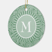 Monogram Ornament Sage Green Spirals Aangepast (Links)