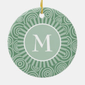 Monogram Ornament Sage Green Spirals Aangepast (Achterkant)
