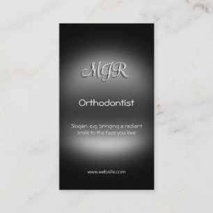 Monogram, orthodontist, metaal uitziend visitekaartje