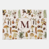 Monogram oud dennenbos schattenpatroon theedoek (Horizontaal)
