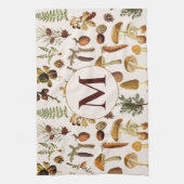 Monogram oud dennenbos schattenpatroon theedoek (Verticaal)