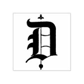 Monogram  oud Engels letter D Rubberstempel (Afrduk)