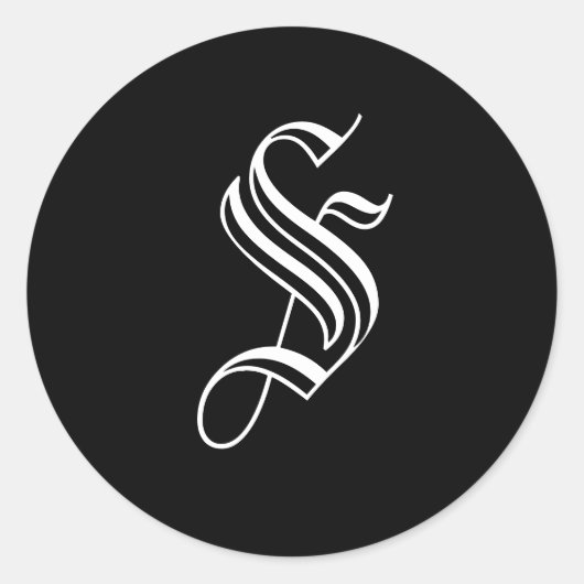 Monogram Oud Engels Stijl Envelopzegel Ronde Sticker (Voorkant)