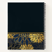 Monogram oud goud en indigo waterverf notitieboek (Achterkant)
