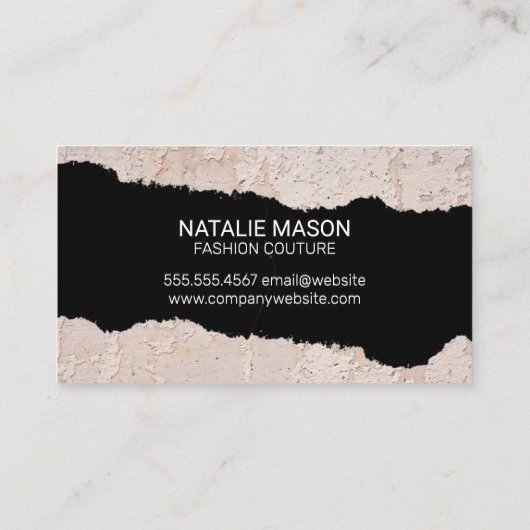 Monogram | Oude Muur | Gescheurd Effect Visitekaartje (Achterkant)
