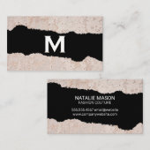 Monogram | Oude muur | Torn-effect Visitekaartje (Voorkant / Achterkant)