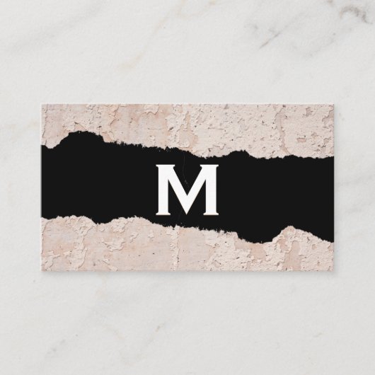 Monogram | Oude muur | Torn-effect Visitekaartje (Voorkant)
