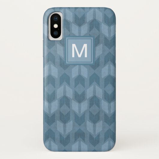 Monogram | OutdoorGeo-stap | Blauw pijlpatroon Case-Mate iPhone Case (Achterkant)