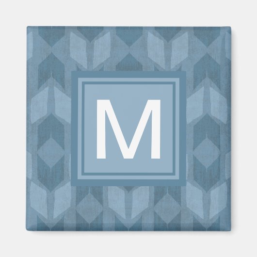 Monogram | OutdoorGeo-stap | Blauw pijlpatroon Magneet (Voorkant)