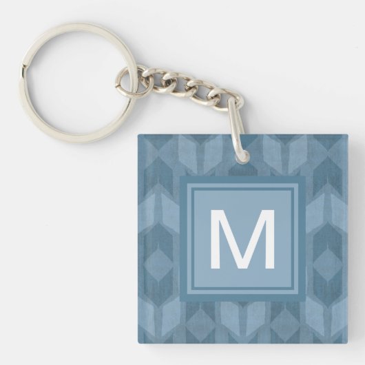 Monogram | OutdoorGeo-stap | Blauw pijlpatroon Sleutelhanger (Voorkant)