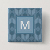 Monogram | OutdoorGeo-stap | Blauw pijlpatroon Vierkante Button 5,1 Cm (Voorkant)